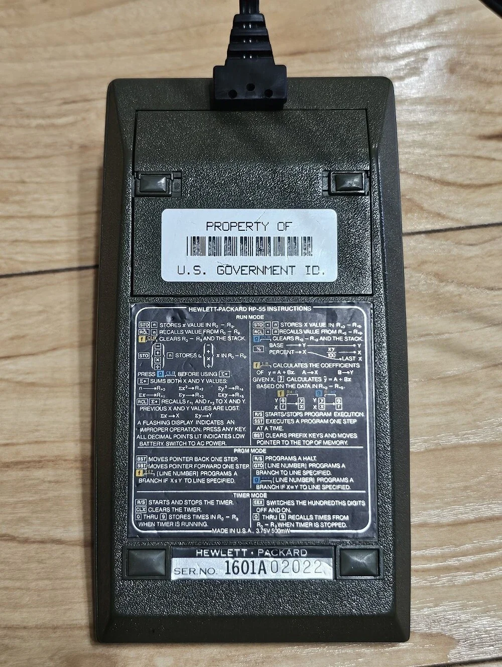 Vintage Hewlett Packard HP-55 Calculator w/ Original AC Adapter TESTED, WORKING!